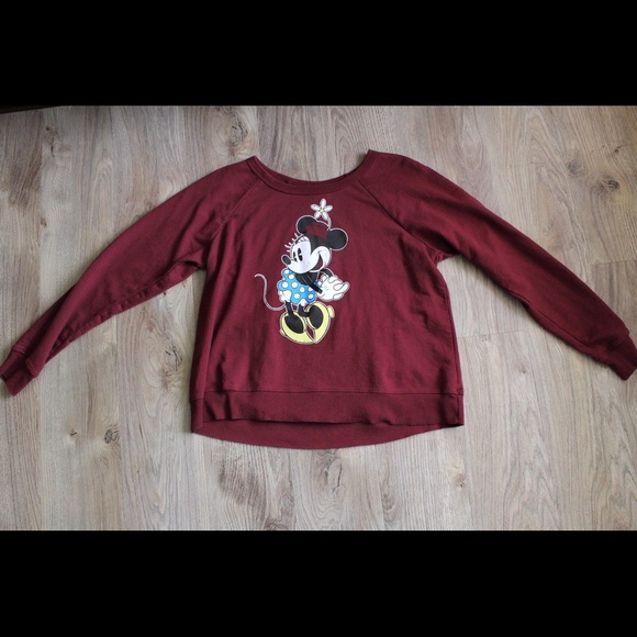 Disney Sweaters - Minnie Mouse Burgundy Pullover Sweater-Juniors M